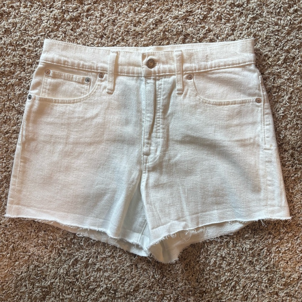 Madewell High-Rise White Denim Shorts Size 31